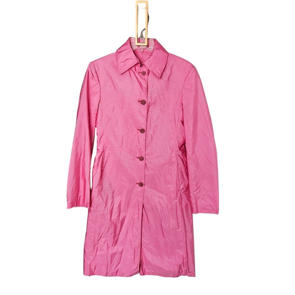 Ermanno Scervino Women's Pink Nylon Vintage Rain Jacket NWOT Size 42 Small